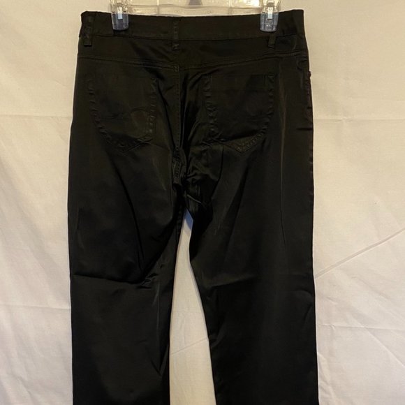 Beautiful !  EUROMODA ~ Black Satin Stretchy 5 Pockets Jeans/Pants  ~ Size 32 - Picture 5 of 11